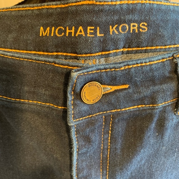 Michael Kors Dark Wash Blue Jeans High Rise Straight Leg Size 8 - Picture 3 of 5